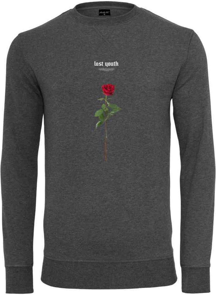 Mister Tee Lost Youth Rose Crewneck sweater/trui L Grijs