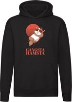 Gangster hamster Hoodie - dieren - relax - huisdier - chill - leven - hip - zonnebril - humor - grappig - unisex - trui - sweater - capuchon