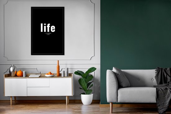 Fotolijst incl. Poster - Daily life quote - Spreuken - Life - Leven - Quote - 80x120 cm - Posterlijst