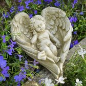 Betonnen tuinbeeld - slapend engelenkind / engel / kind
