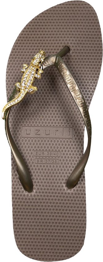 Uzurii Gold Crocodile Switch Sandales à talons hauts pour femmes, taupe, taille: 39/40