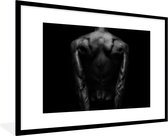Homme - Zwart - Wit - Cadre - Cadre photo - 120x80 cm - Muscles