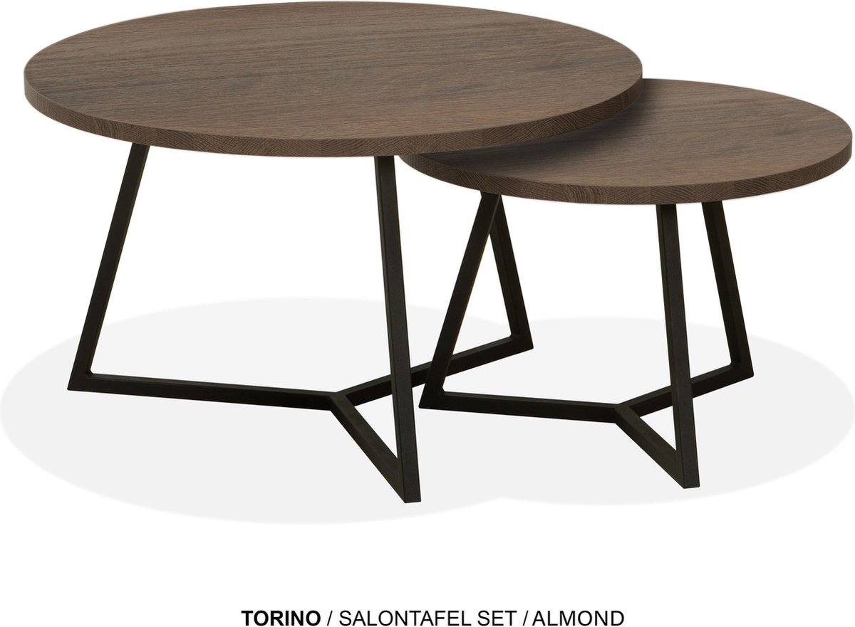 Maxfurn - Set ronde salontafels | Zeer krasvast | Kleur: almond