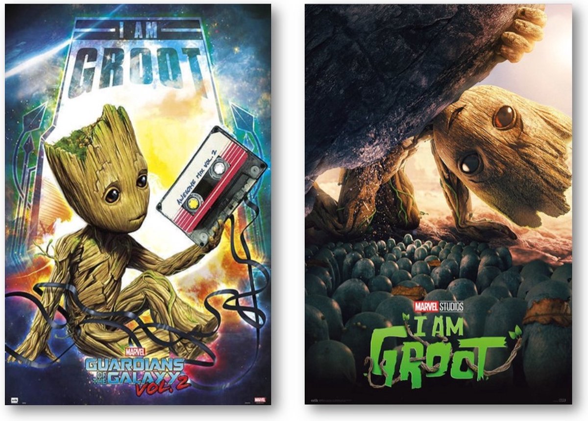 Posterpoint Guardians of the Galaxy poster - Set van twee posters - I Am Groot - 61 x 91,5 cm Multicolor