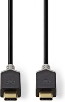 Nedis USB-Kabel - USB 3.2 Gen 1 - USB-C Male - USB-C Male - 60 W - 4K@60Hz - 5 Gbps - Verguld - 2.00 m - Rond - PVC - Zwart - Doos