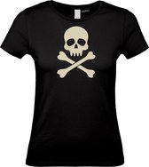 Dames T-shirt Pirate Skull | Halloween Kostuum Volwassenen | Halloween | Foute Party | Zwart dames | maat M