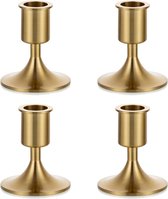 Kaarsenhouder Gouden Taper Kaarsen – Set van 4 Kandelaars Decoratief Kerstmis Metaal voor Conische Kaarsen Ijzer Vintage Retro voor Bruiloft Thanksgiving Advent Tafeldecoratie