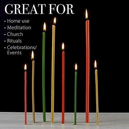 kaarsen (meerkleurig) - Orthodoxe kaarsen voor gebed rituals tafeldecoratie - niet giftig, roet - druppelvrij, lang, duurzame producten, 150 stuks (3 kleuren, hoogte 16,5 cm)