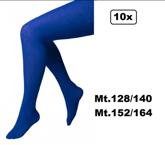 10x Maillot blauw in 2 maten - mt.128/140 en 152/164 - Piet Sinterklaas evenement thema feest festival kou