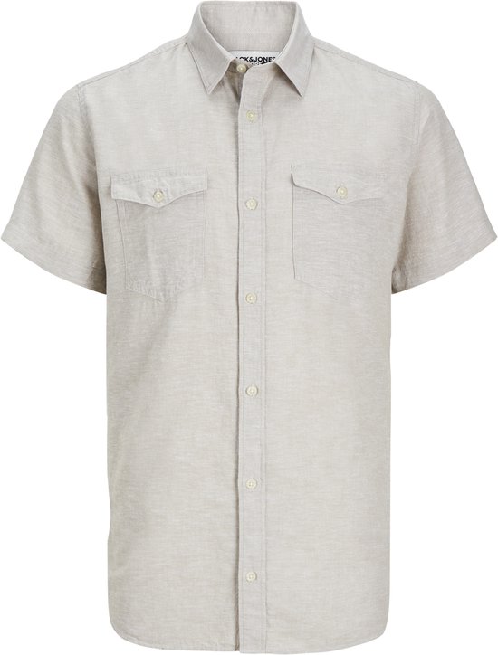 JACK&JONES JCOSHERIDAN LINEN BLEND SHIRT SS Heren Overhemd - Maat S