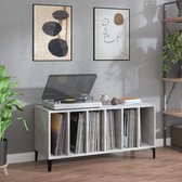 The Living Store Platenkast Betongrijs - 100 x 38 x 48 cm - Duurzaam - Ruime Opbergruimte - Stevig Blad - Multifunctioneel - Metalen Poten