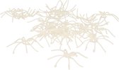 Chaks nep spinnen/spinnetjes 4 cm - glow in the dark - 24x - Horror/halloween thema decoratie