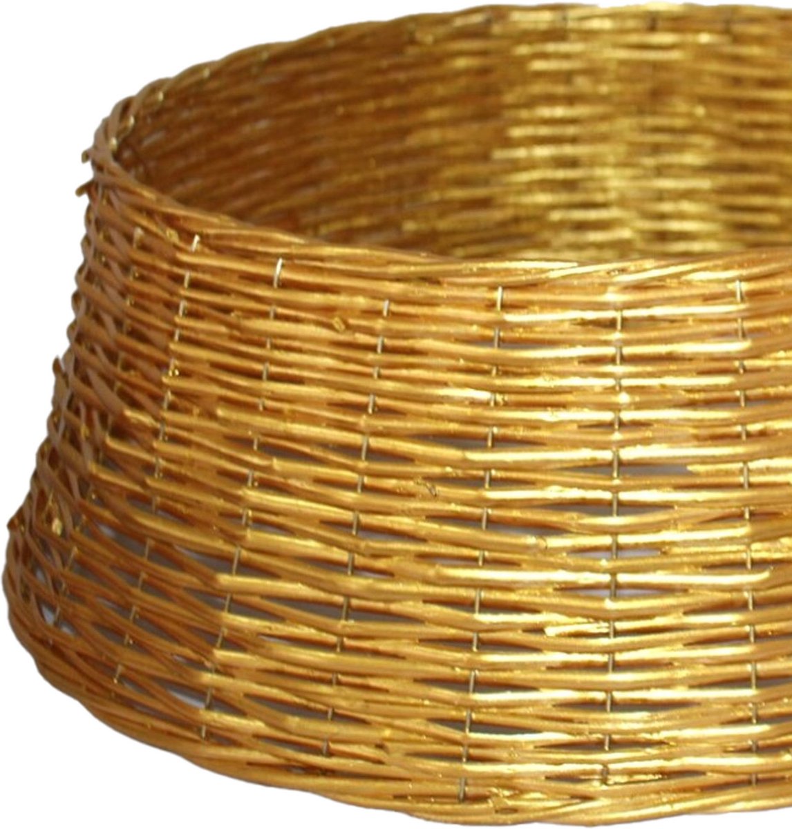 Gerim Kerstboomrok/kerstboommand - goud gevlochten - D58 cm en H21 cm - kerstboom 180-210 cm – foto 2