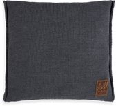 Knit Factory Uni Sierkussen - Vierkant kussen - Kussen woonkamer - Bank kussen - Decoratie kussen - Antraciet - 50x50 cm - Kussenhoes inclusief kussenvulling