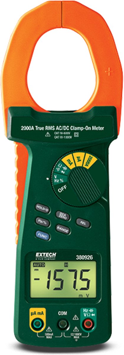 Extech 380926 - stroomtang - TRMS - 2000A - AC/DC - hoge resolutie - multimeterfuncties
