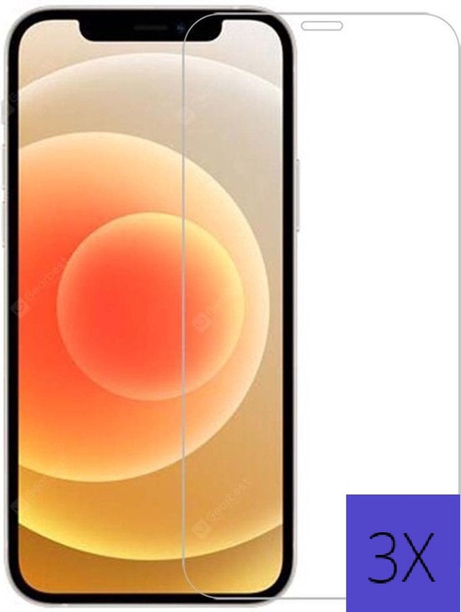 Screenprotector Iphone 12 mini – Tempered Glass - Beschermglas - 3X
