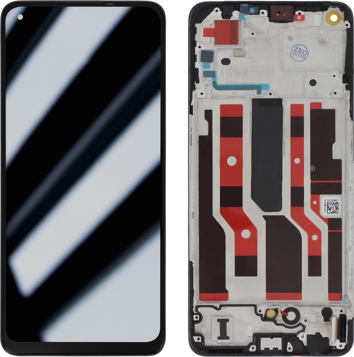 Geschikt voor Oppo Reno 8 Lite 5G-compatibel scherm, LCD OLED-aanraakscherm (met frame)