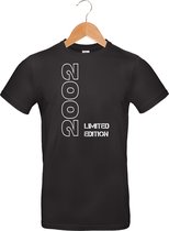 Limited Edition 2002 - T-shirt - 100% katoen - leeftijd - geboortejaar - verjaardag en feest - cadeau - kado - unisex - zwart - maat XL