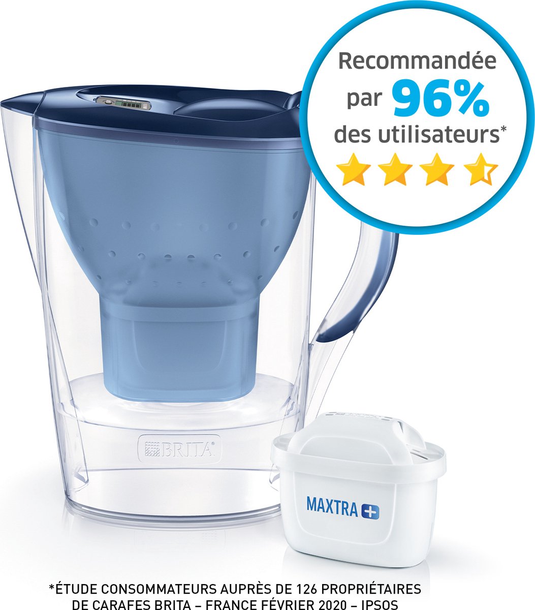 BRITA Carafe filtrante Marella Cool White + 12 MAXTRA+ cartouches (1026229)