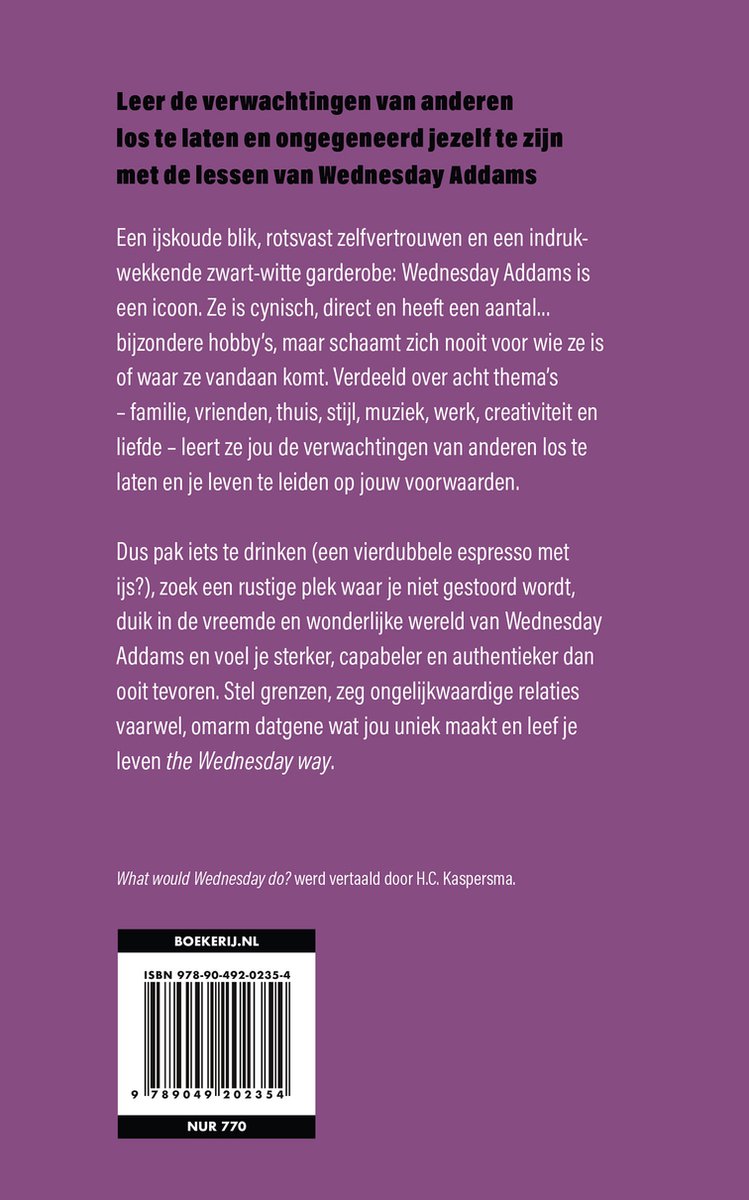 What would Wednesday do? - back cover