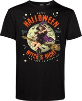 T-shirt Witch Night | Halloween Kostuum Volwassenen | Halloween | Foute Party | Zwart | maat L