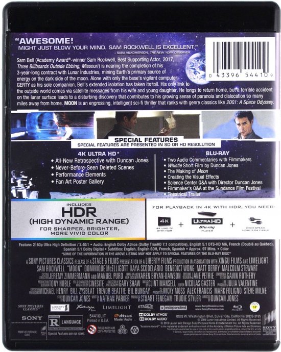 Moon - La face cachée [Blu-Ray 4K]+[Blu-Ray]