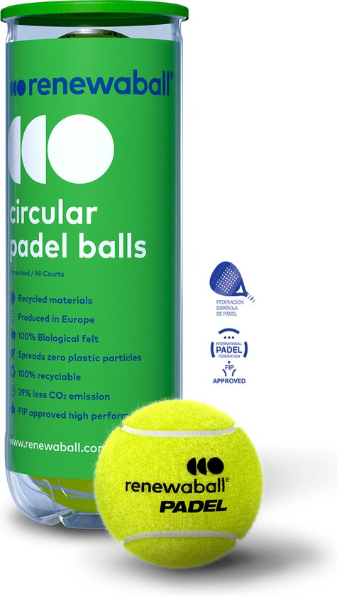 Renewaball 3 Sustainable padel balls