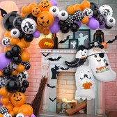 Equivera Halloween Decoratie - 75 stuks - Balonnen + Stickers + Andere Decoratie - Halloween Versiering - Halloween Decoratie Buiten
