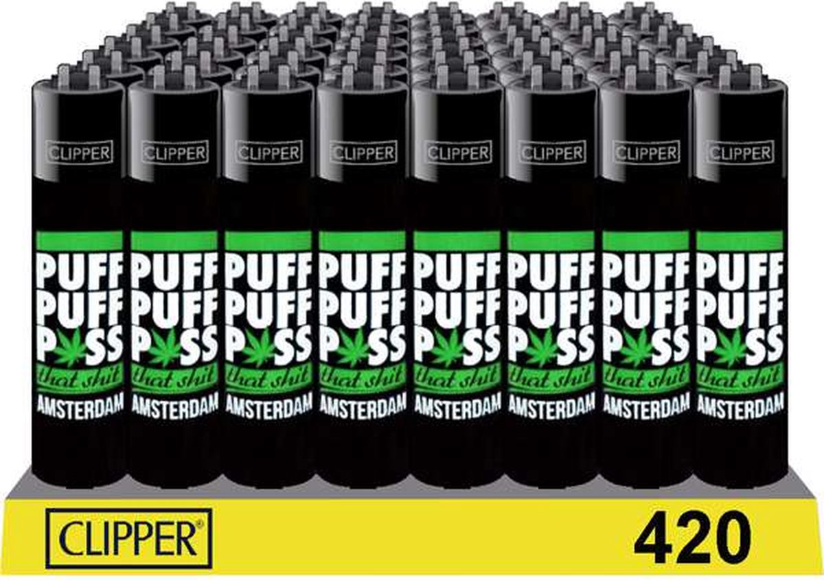 Goedkoopste Clipper Aansteker - Puff Puff Pass Black