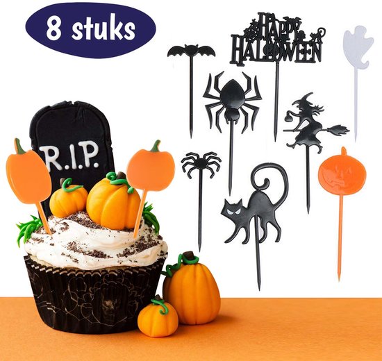 Cupcake Toppers - Plastic - 8 Stuks - Halloween Decoratie - Cupcake  Versiering - Bakken | bol