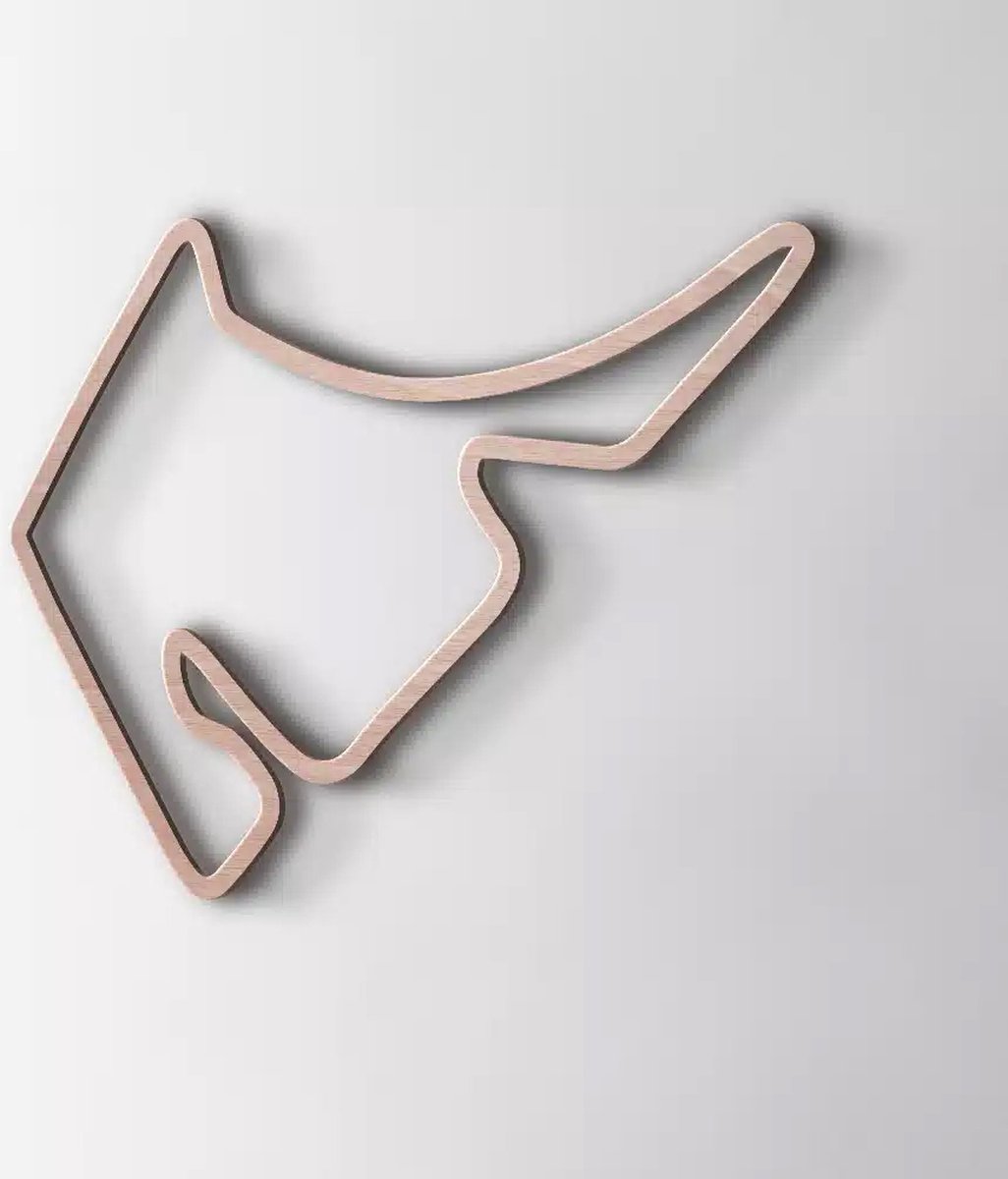 F1 Houten Circuit Hockenheim Duitsland - Houten Berkenmultiplex Wanddecoratie - 60 cm breed