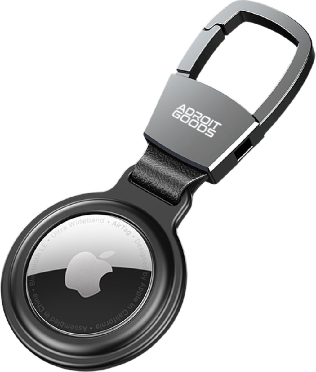 AdroitGoods Aluminium Beschermhoes – Geschikt voor Apple AirTag – Sleutelhanger Houder – Zwart