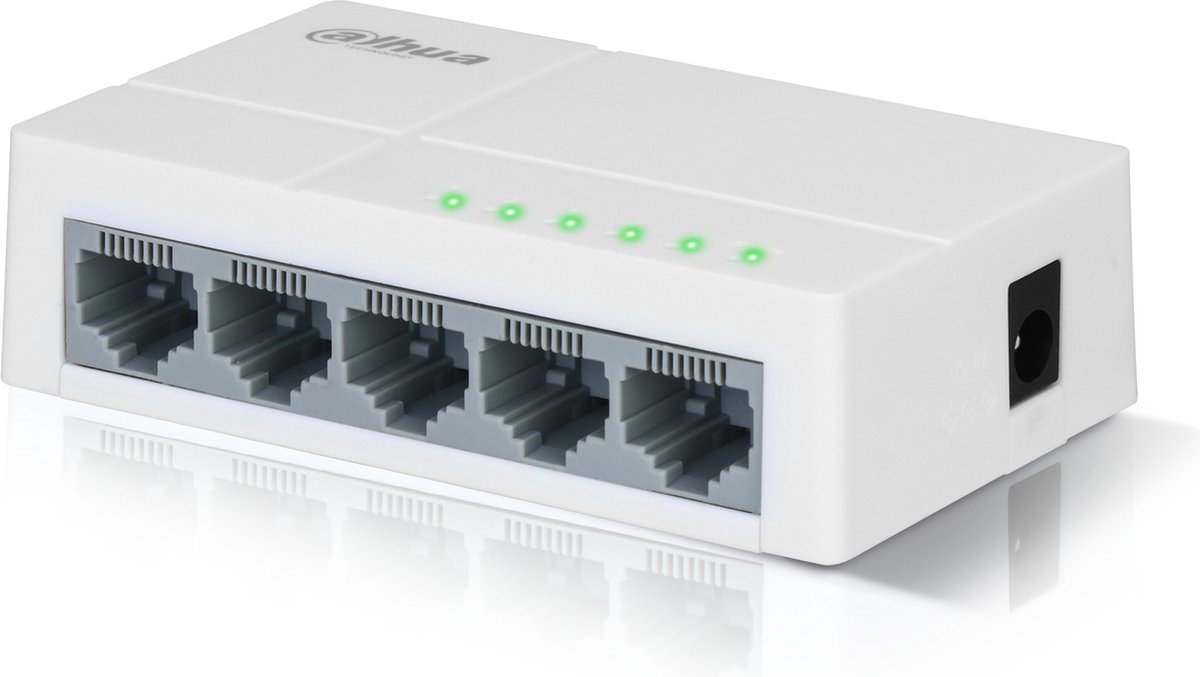 Dahua Ethernet Switch - 5 Poorten - Unmanaged - 5 x 10 / 100 Mbps - Internet - Netwerk splitter - PFS3005-5ET-L