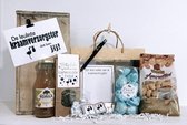 Cadeau pakket kraamverzorgster - Afscheids cadeau kraamzorg - Theepakket met leuks en lekkers BLAUW