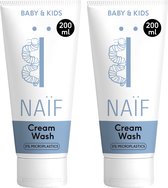Naïf - Hydraterende Wascrème Voordeelset - 2x200ml - Baby's en Kinderen - met Natuurlijke Ingrediënten