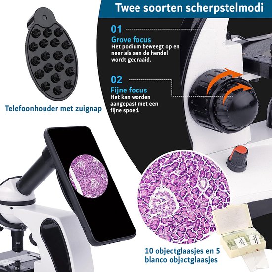 Mikroskop für Kinder Studenten 40X-2000X Microscope mit Doppelter LED