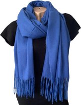 Lange Warme Sjaal - Unisex - Effen - Blauw - 180 x 78 cm (82333#)
