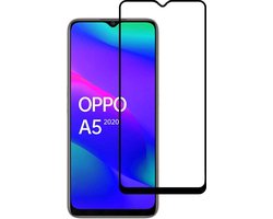Smartphonica Oppo A5 2020 full cover tempered glass screenprotector van gehard glas met afgeronde hoeken geschikt voor OPPO A5 (2020)