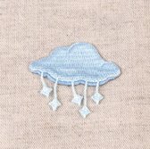 Patch nuage avec franges - application tissu, cousable ou repassable - application