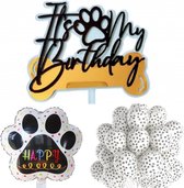 22-delige It's My Birthday honden verjaardag set met taart topper en ballonnen - hond - verjaardag - taart topper - ballon - honden poot - huisdier - dier