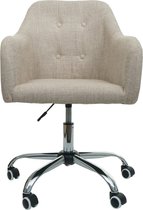 Bureaustoel MCW-L92, bureaustoel bureaustoel computerstoel bureaustoel met armleuning ~ stof/textiel crème