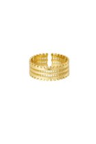 Ring met print - Ring - Yehwang - Goud - Stainless Steel - One size