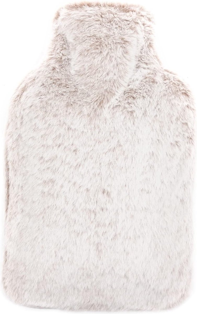 Goedkoopste Warmwaterkruik met overtrek, wollig, knuffelzachte bontovertrek met kangoeroezak voor handen, 2 liter, grote inhoud, rubberen warmtefles, bedfles voor volwassenen, cadeau voor vrouwen, handwarmer
