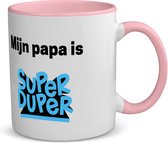 Akyol - mon père est super duper tasse à café - tasse à thé - rose - Père - papa le plus incroyable - cadeaux père - fête des pères - anniversaire - cadeau - cadeau - articles père - capacité 350 ML