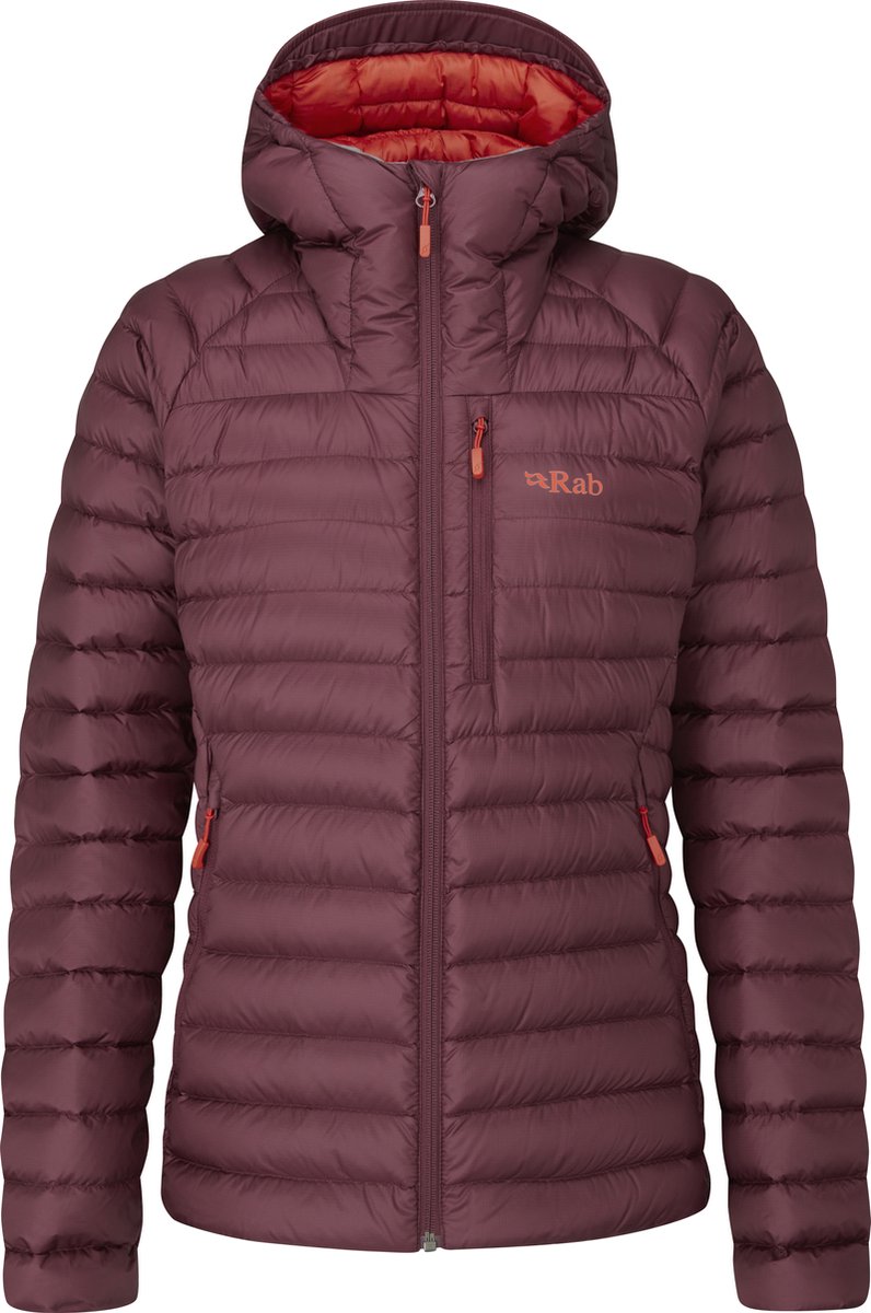 RAB Michrolight Alpine Jacket Womens Donsjas Dames Deep Heather Rood