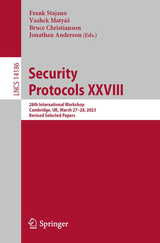 Lecture Notes in Computer Science14186- Security Protocols X ... - cover