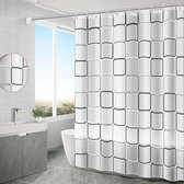 Rideau de douche imperméable anti-moisissure, 180 x 200 cm, lavable, polyester antibactérien, rideau de bain avec 12 anneaux de rideau de douche, rideau de douche transparent (blanc)