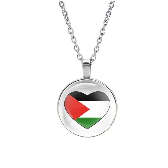 Collier Glas - Coeur Drapeau Palestine