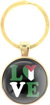 Sleutelhanger Glas - Love Vlag Palestina