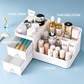 Organiseur de Maquillage avec 2 tiroirs de rangement pour cosmétiques, organisateur de maquillage , Maquillage , organisateur pour commode, salle de bain, chambre à coucher, blanc